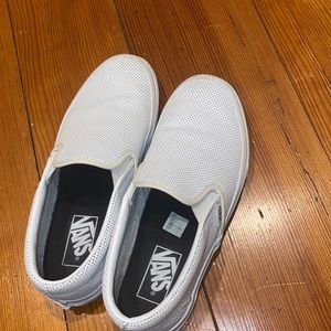 White leather vans!!